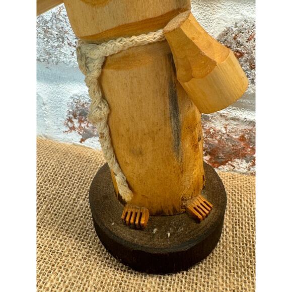 Pete Ortega Signed Wood Sculpture St. Pasquale Make Food Not War - Picture 4 of 12